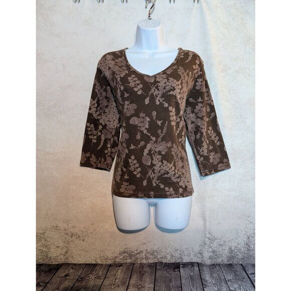 St. johns Bay Cotton 3/4 length sleeve t-shirt xl - Picture 1 of 3